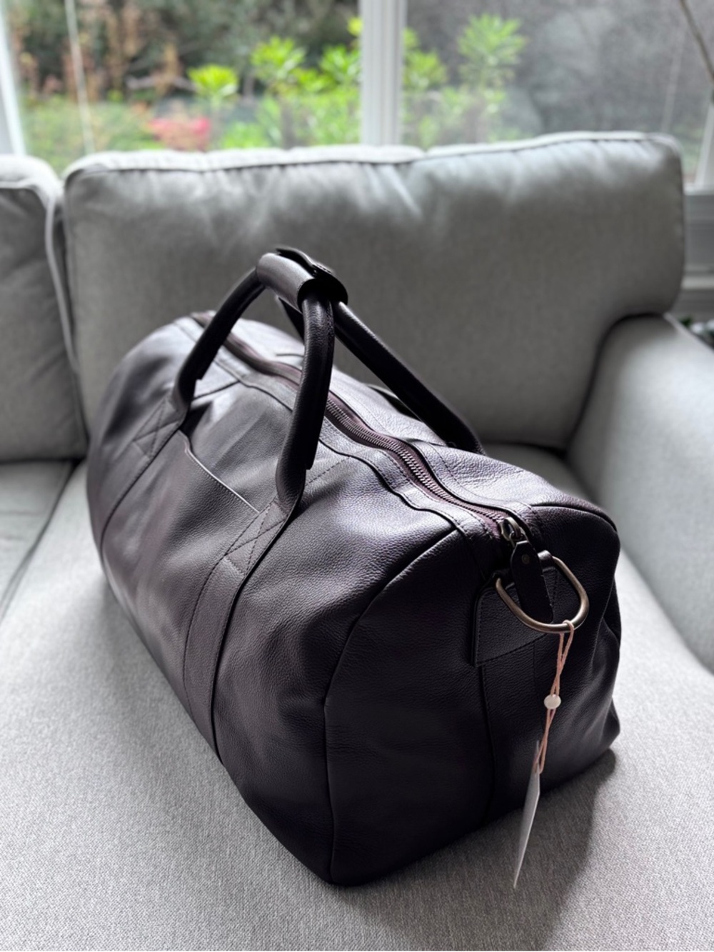 Quince Nappa Leather Duffle Bag Dark Brown New With Tags - Picture 8 of 14